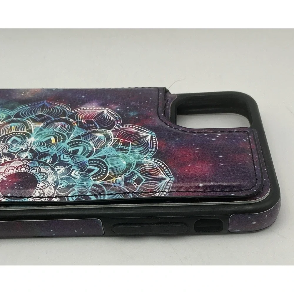 Boho Galaxy Mandala Case for iPhone 11 Leather Wallet Card Holder Cover